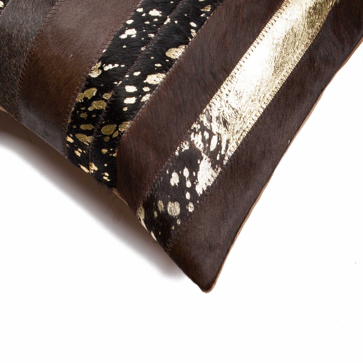 18" X 18" X 5" Gold And Chocolate Quattro Pillow 2 Pack