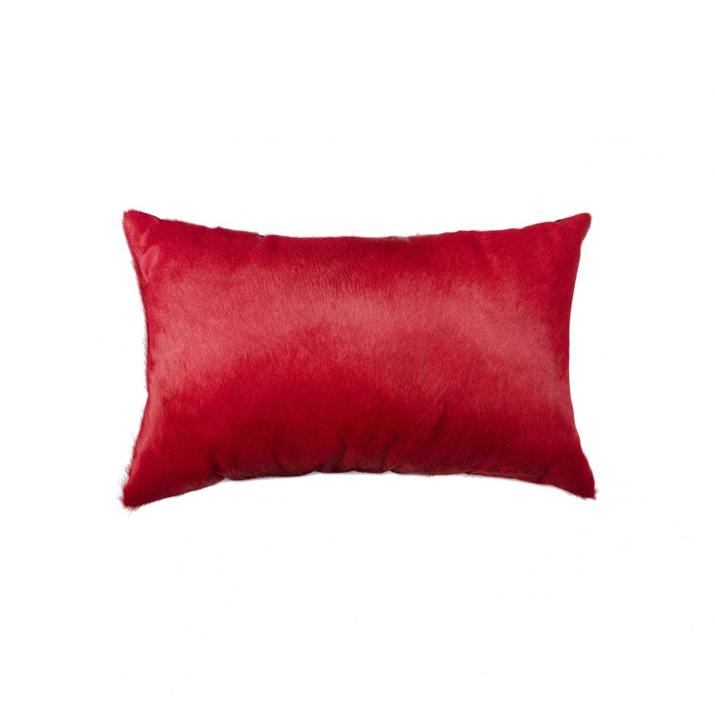 12" X 20" X 5" White And Brown Cowhide Pillow