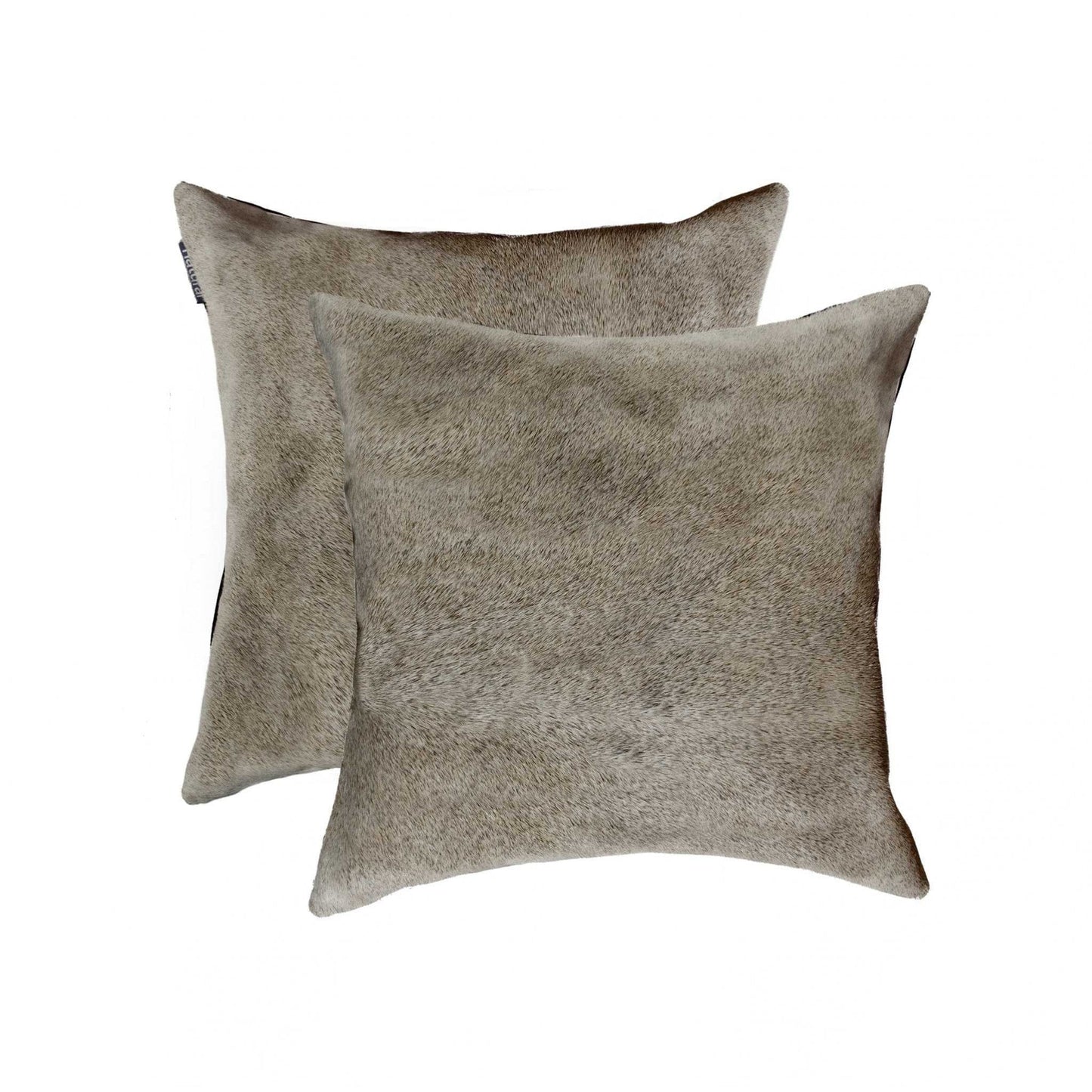 18" X 18" X 5" Tan Cowhide Pillow 2 Pack