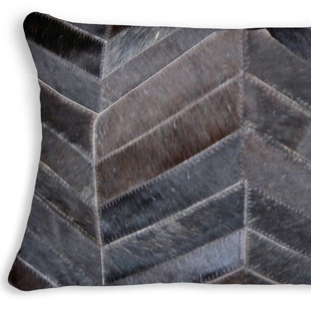 12" X 20" X 5" Impressive Natural And Gold Torino Kobe Cowhide Pillow
