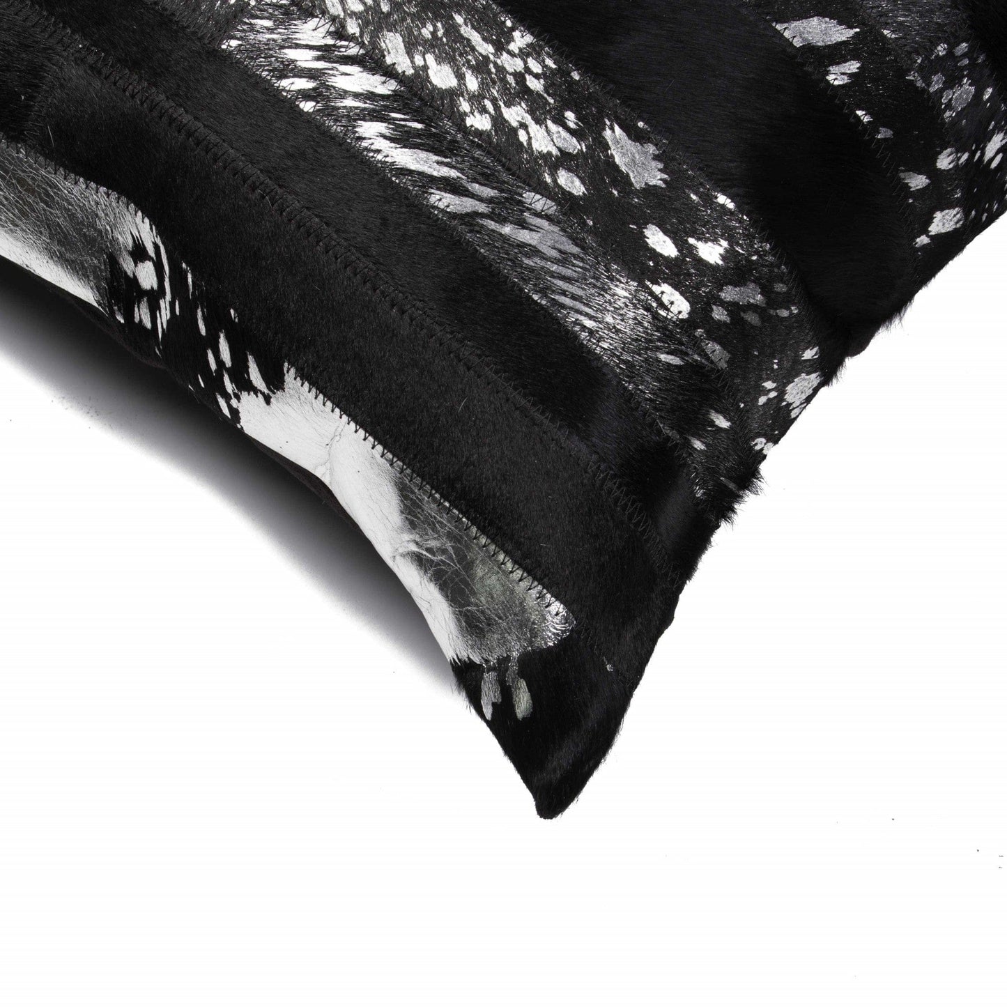 12" X 20" X 5" Black And Silver Pillow