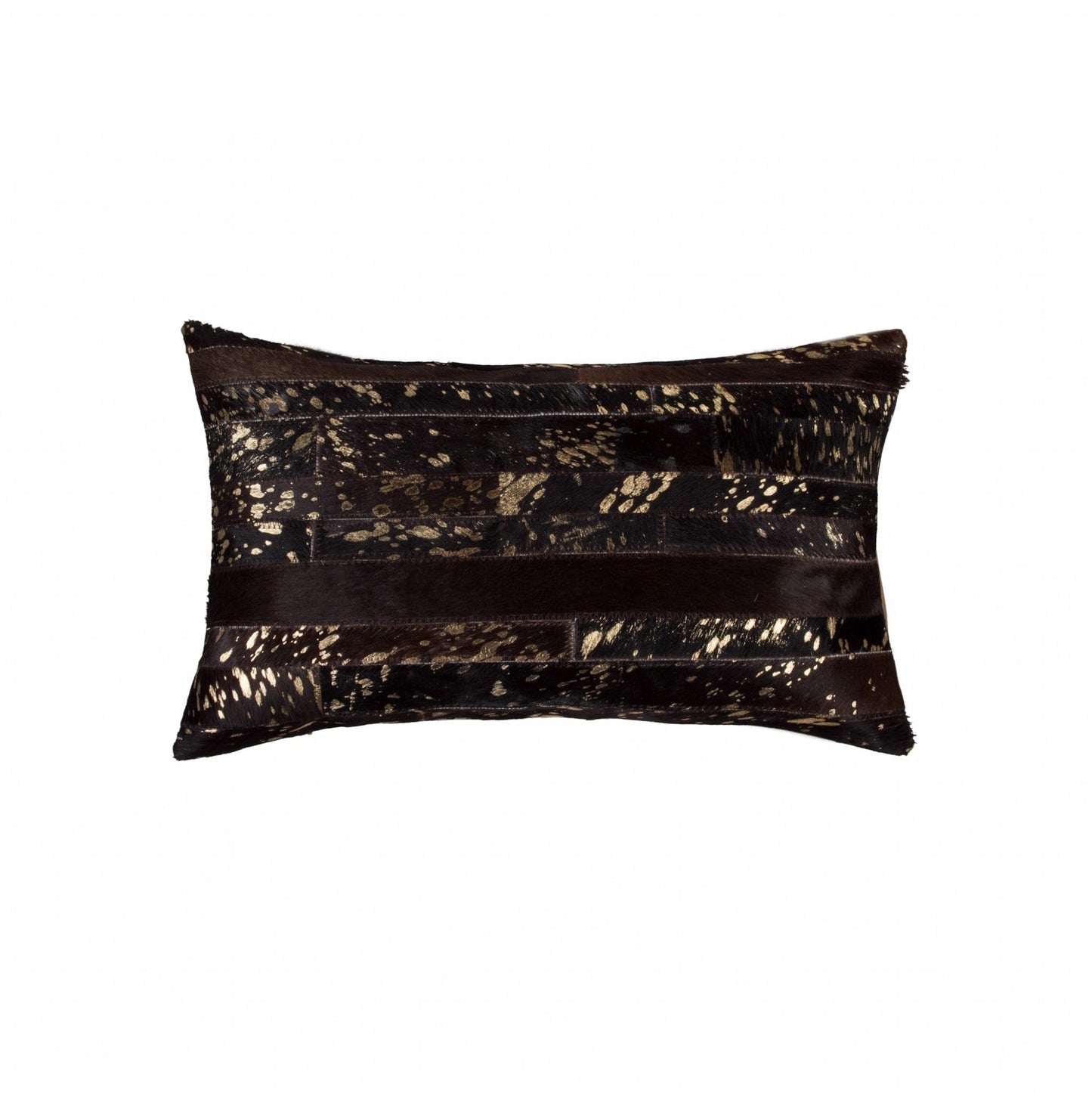 12" X 20" X 5" Black And Silver Pillow
