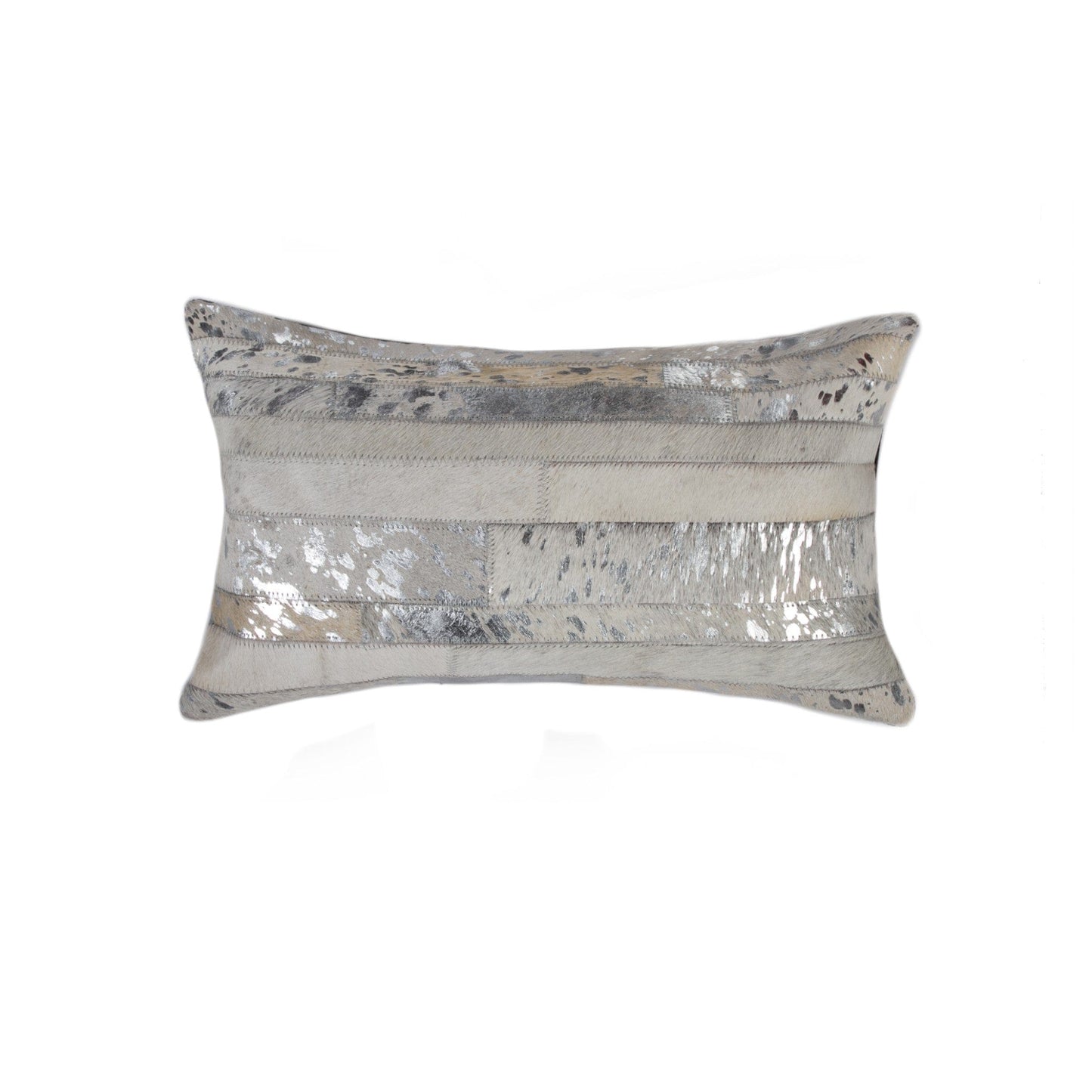 12" X 20" X 5" Black And Silver Pillow