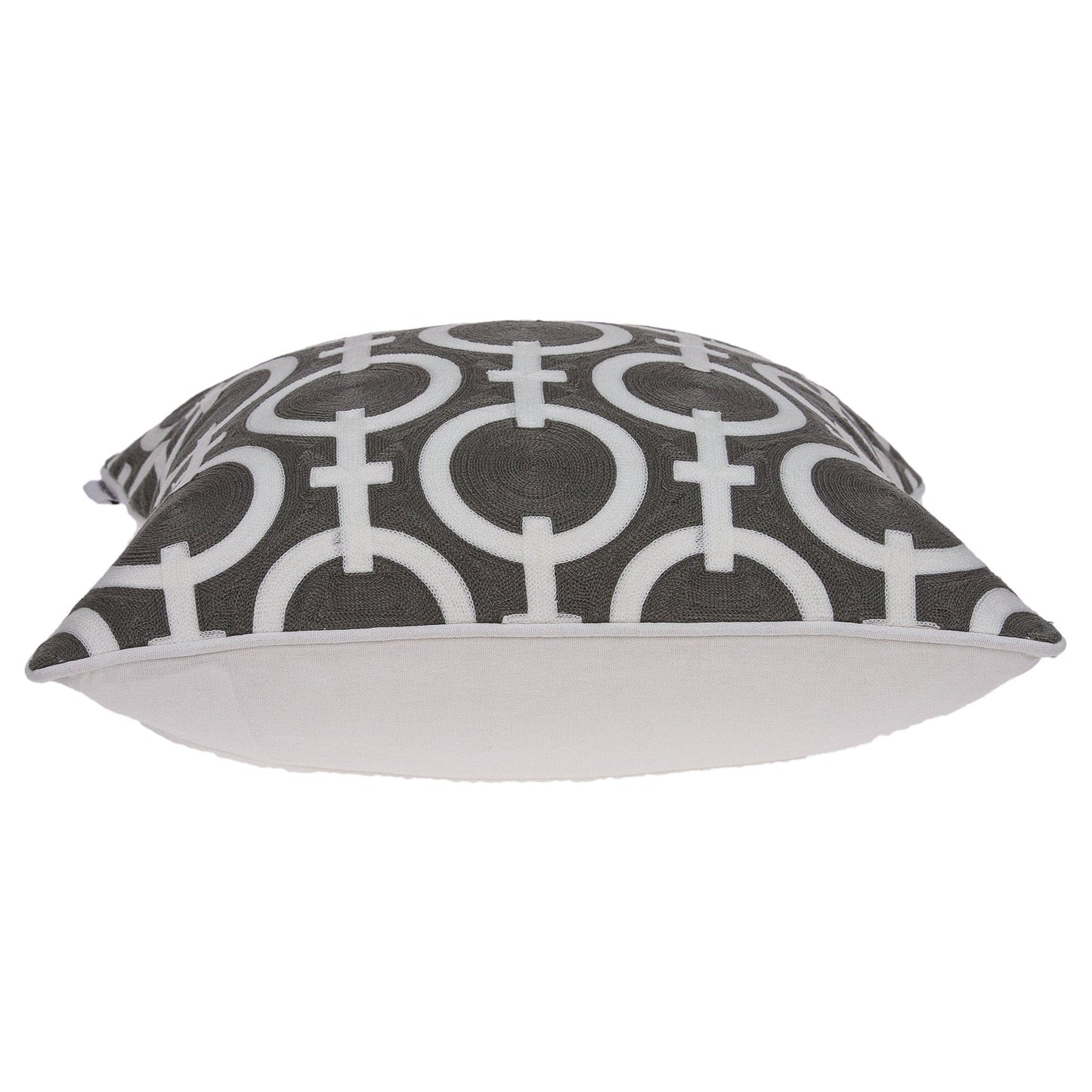 20" X 0.5" X 20" Transitional Gray And White Cotton Pillow Cover