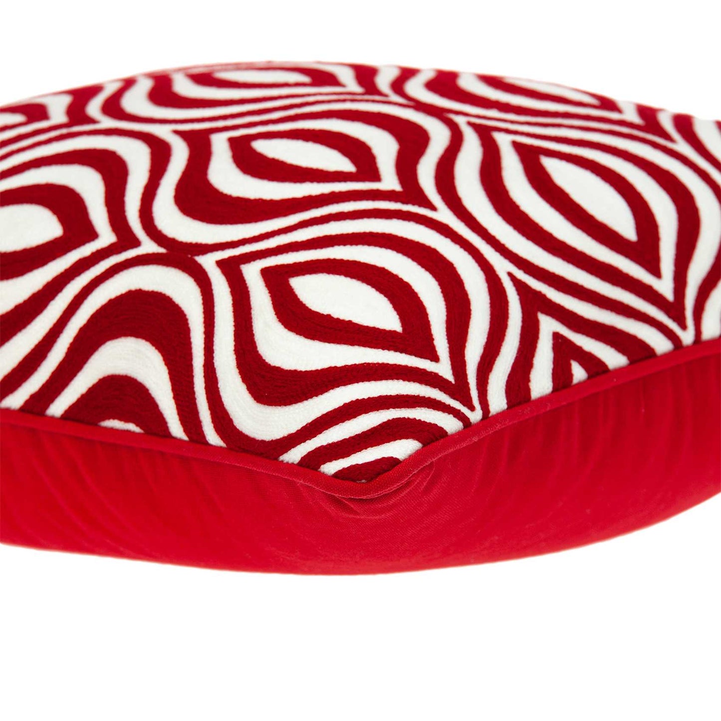20" X 0.5" X 20" Transitional Red And White Pillow Cover