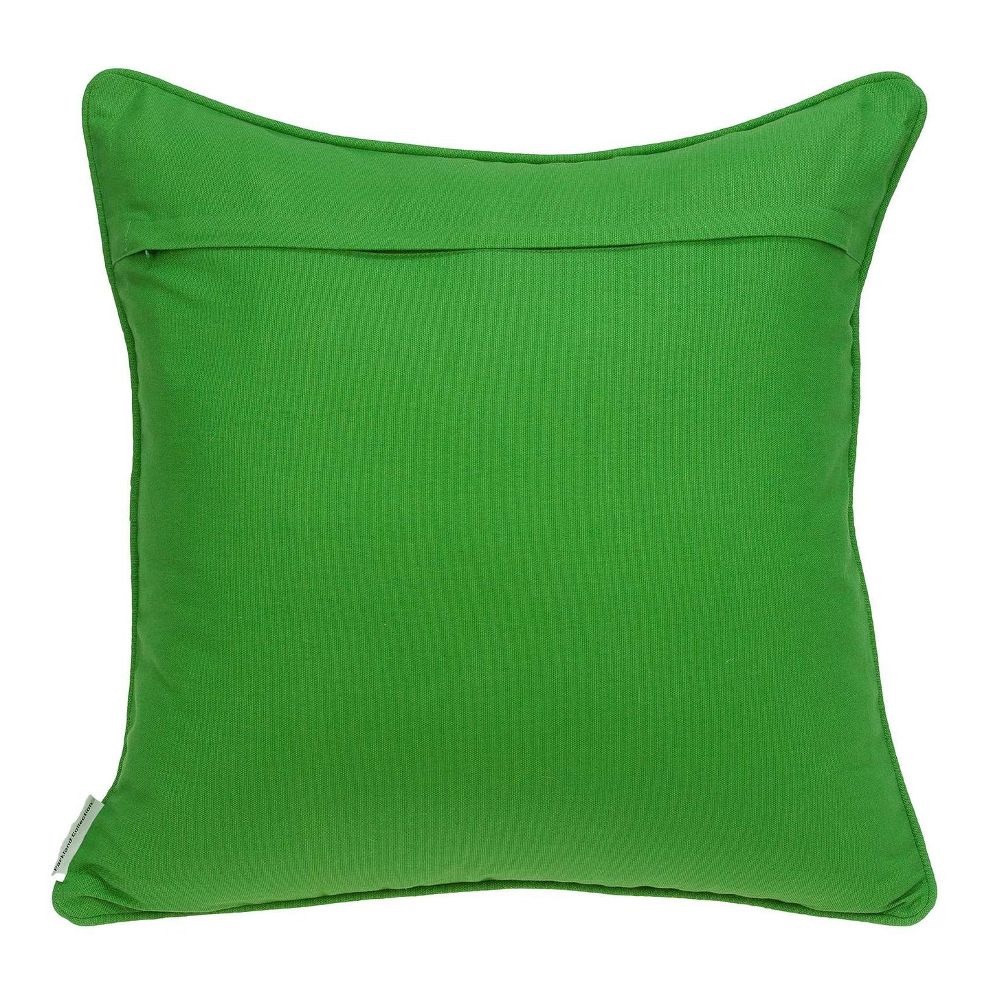 20" X 0.5" X 20" Transitional Green And White Accent Cotton Pillow Cover