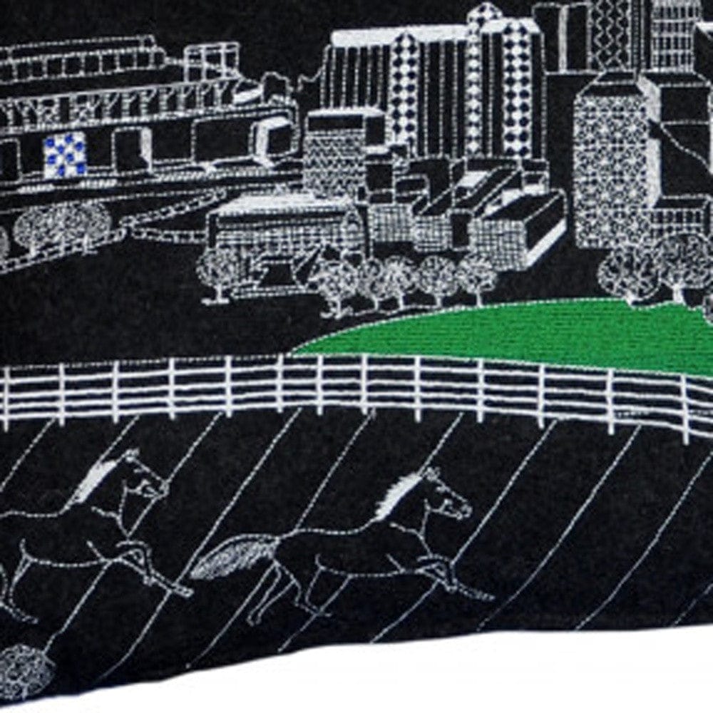 35" Black Lexington Nighttime Skyline Lumbar Decorative Pillow