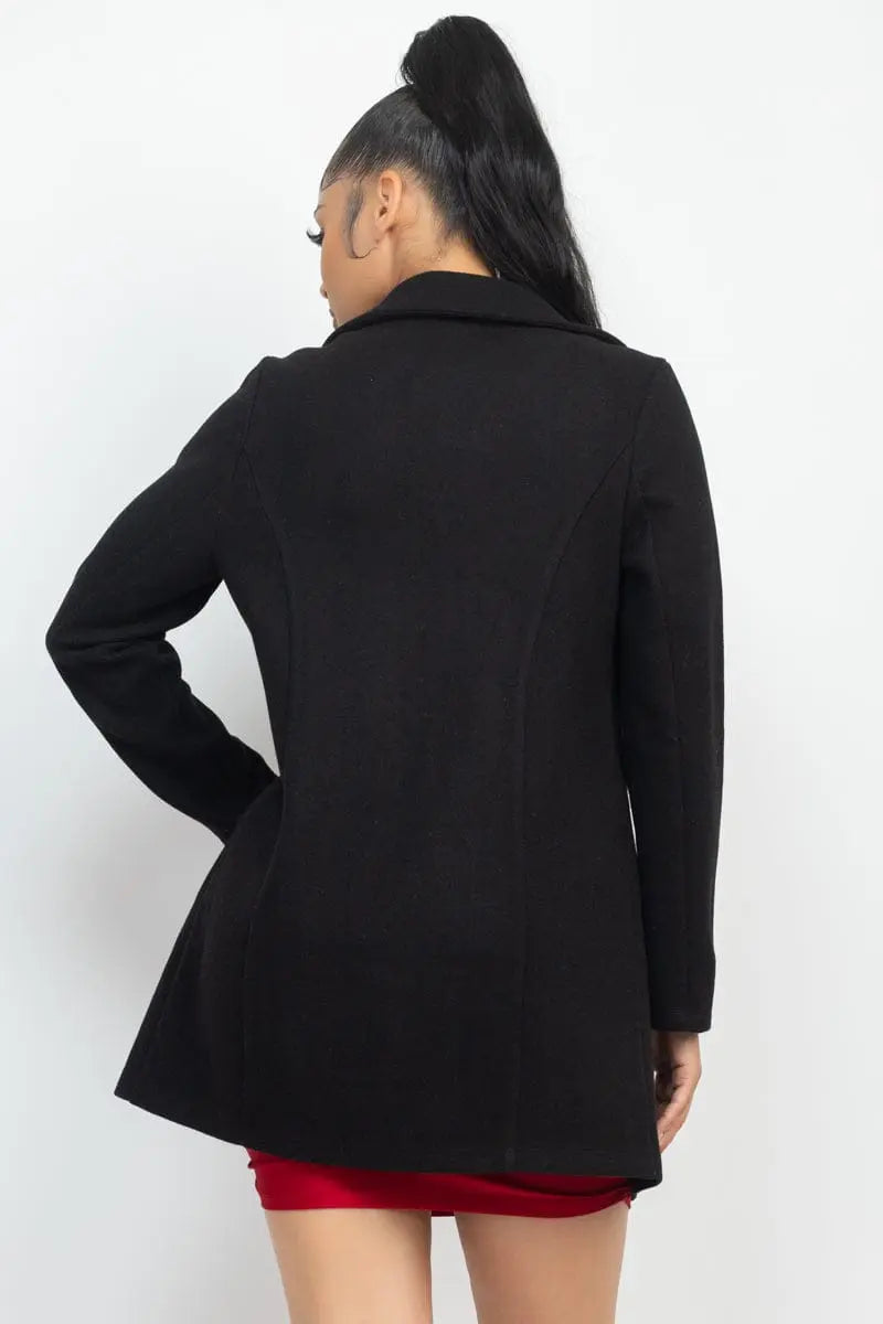 Double-breasted Solid Coat - Image #5