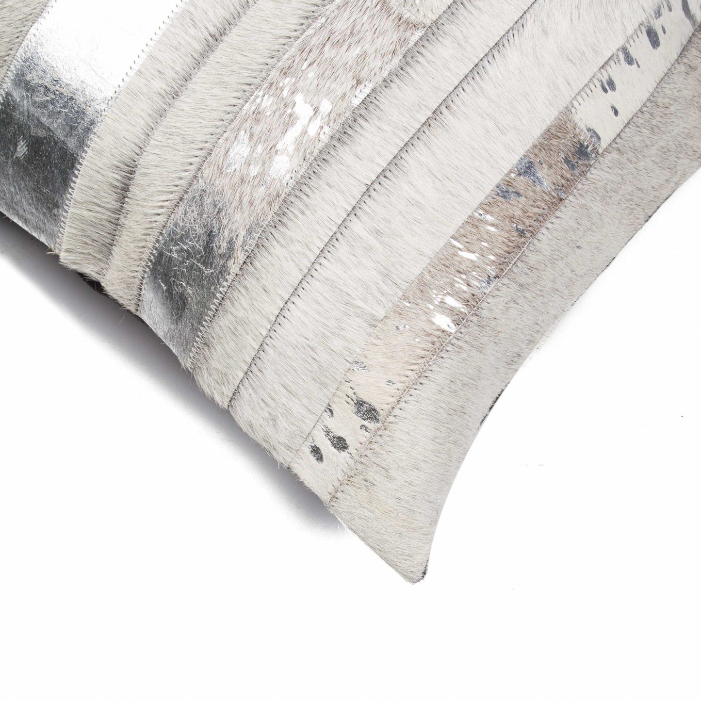 18" X 18" X 5" Gray And Silver  Pillow