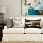 12" X 20" X 5" White And Brown Cowhide  Pillow