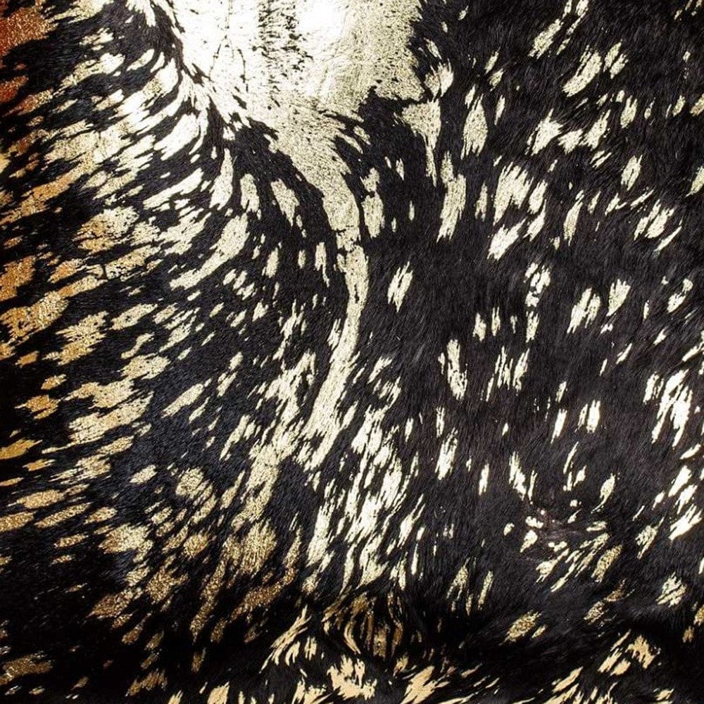 Chocolate And Gold Torino Kobe Cowhide Pillow