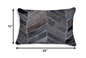 12" X 20" X 5" Impressive Natural And Gold Torino Kobe Cowhide  Pillow