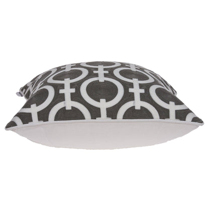 20" X 0.5" X 20" Transitional Gray And White Cotton Pillow Cover