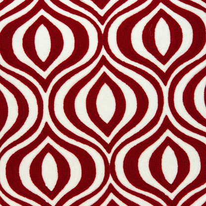 20" X 0.5" X 20" Transitional Red And White Pillow Cover