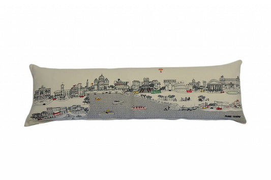 45" White Rome Daylight Skyline Lumbar Decorative Pillow
