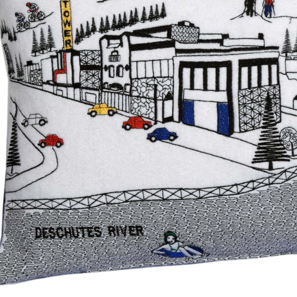 35" White Bend Daylight Skyline Lumbar Decorative Pillow