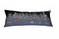 35" Black and White NYC Nighttime Skyline Standard Lumbar Decorative Pillow