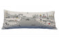 35" White Paris Daylight Skyline Lumbar Decorative Pillow
