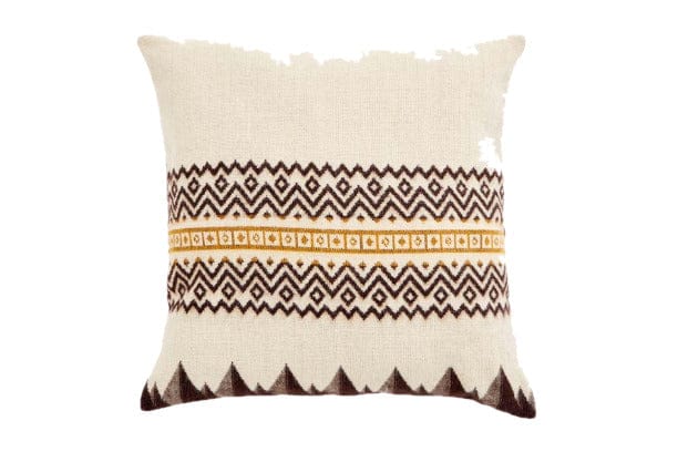 20" X 20" Brown And White Bear Zippered Throw Pillow Cover