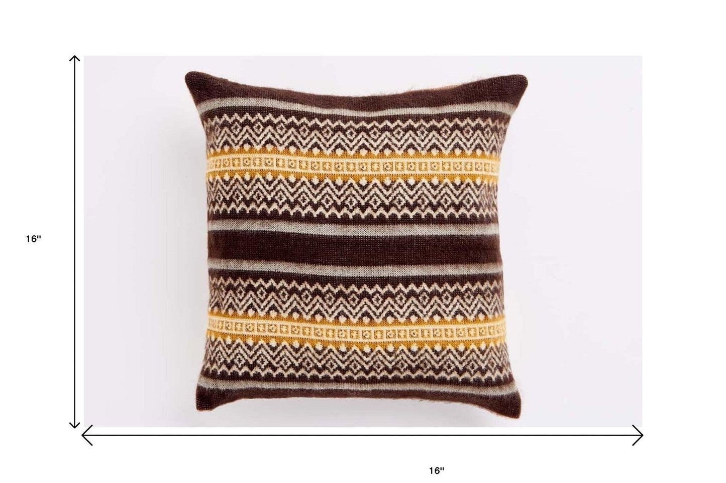 16" X 16" Brown And White Stag Deer Zippered Throw Pillow Cover